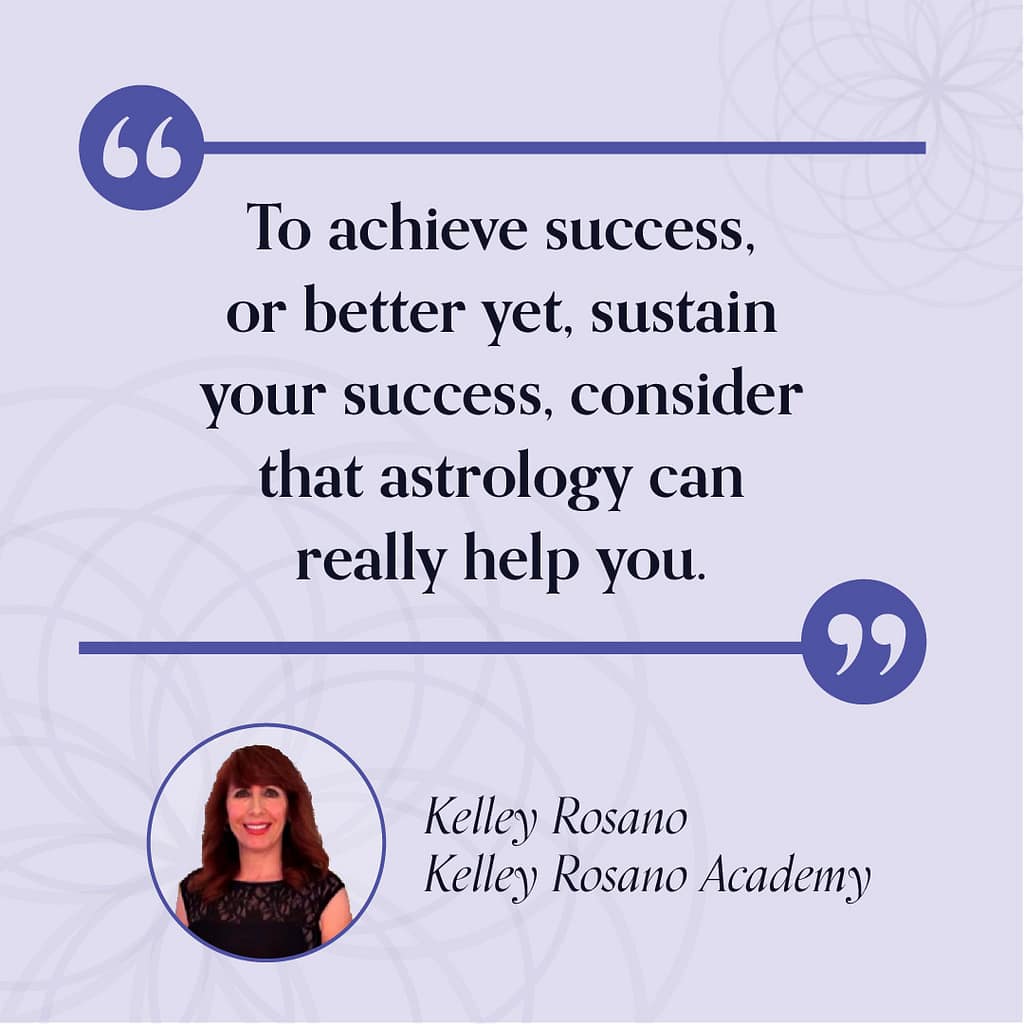 Astrology success quote card with portrait