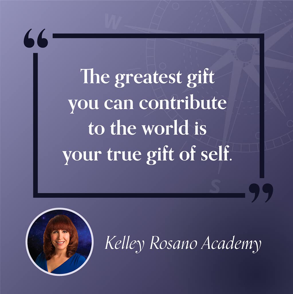 Motivational quote graphic with author portrait