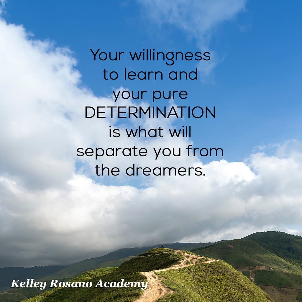 Hilly trail under sky with motivational quote