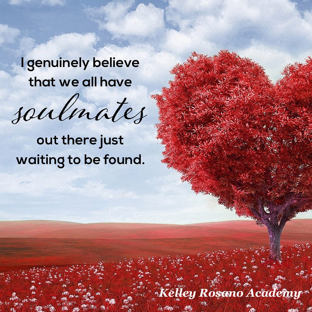 Heart-shaped red tree with soulmates quote