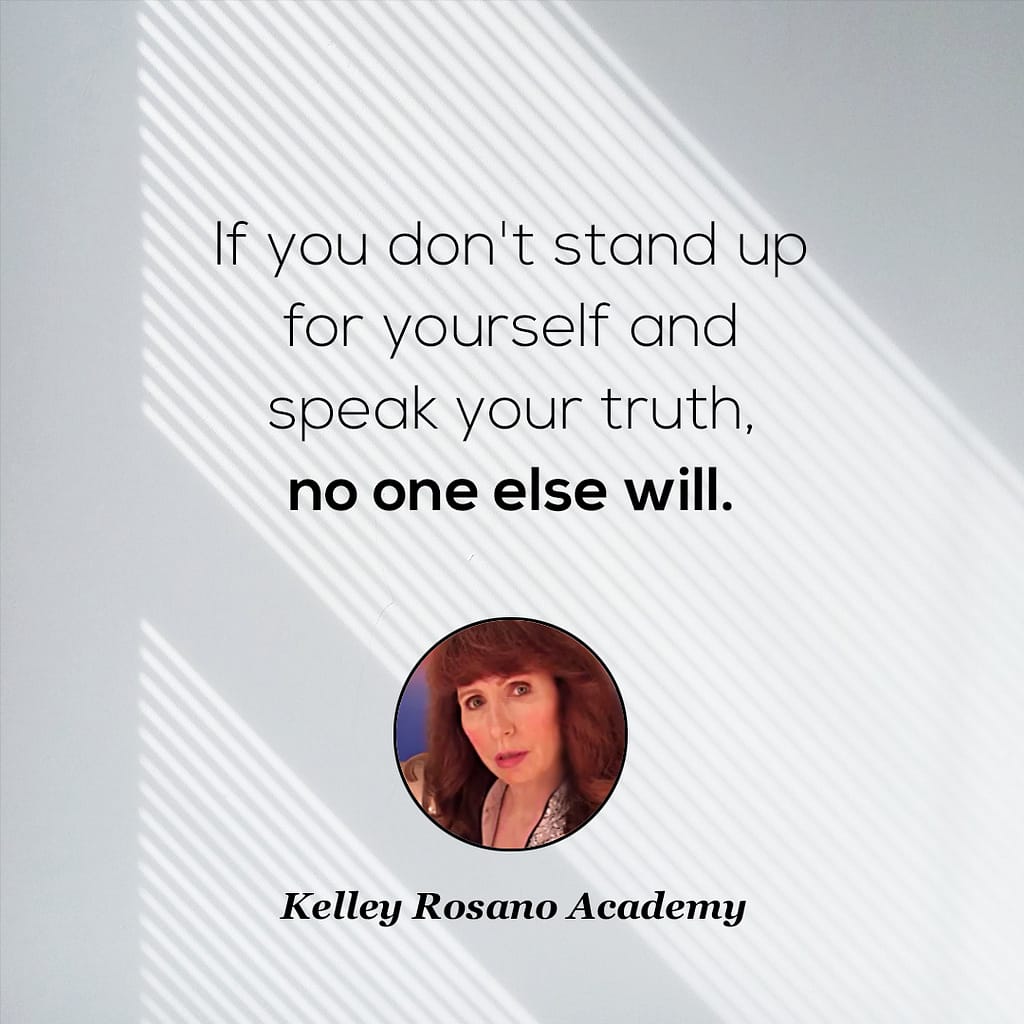 Motivational quote graphic with woman's portrait