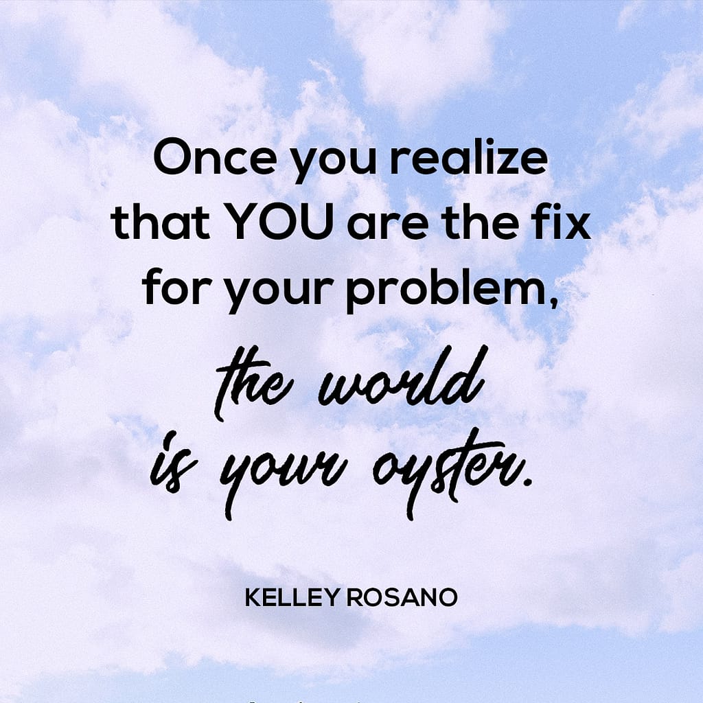 Inspirational quote on sky background, Kelley Rosano