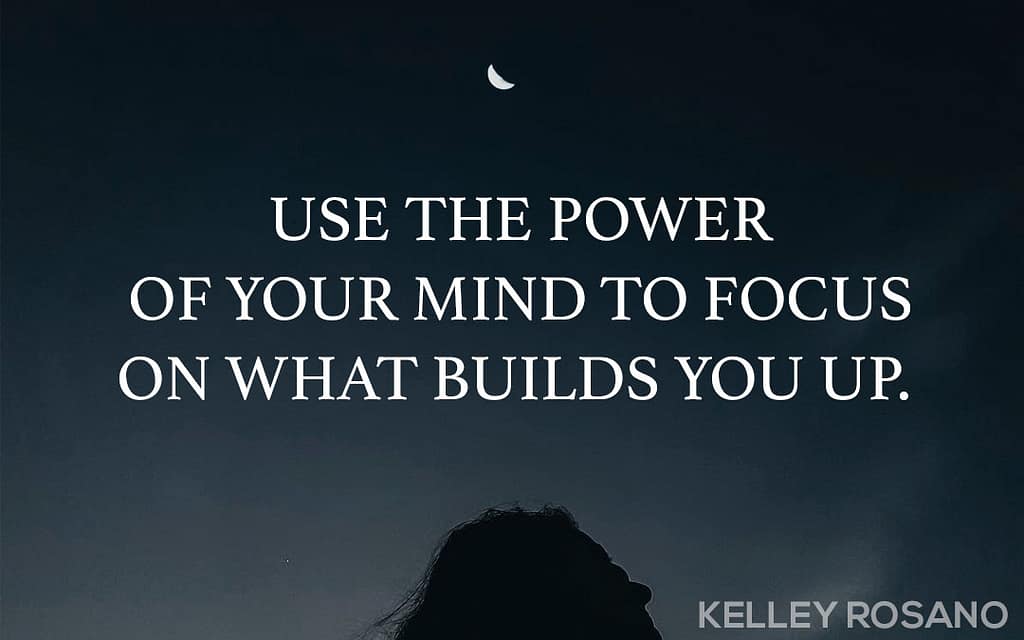 Silhouette beneath moon with motivational quote
