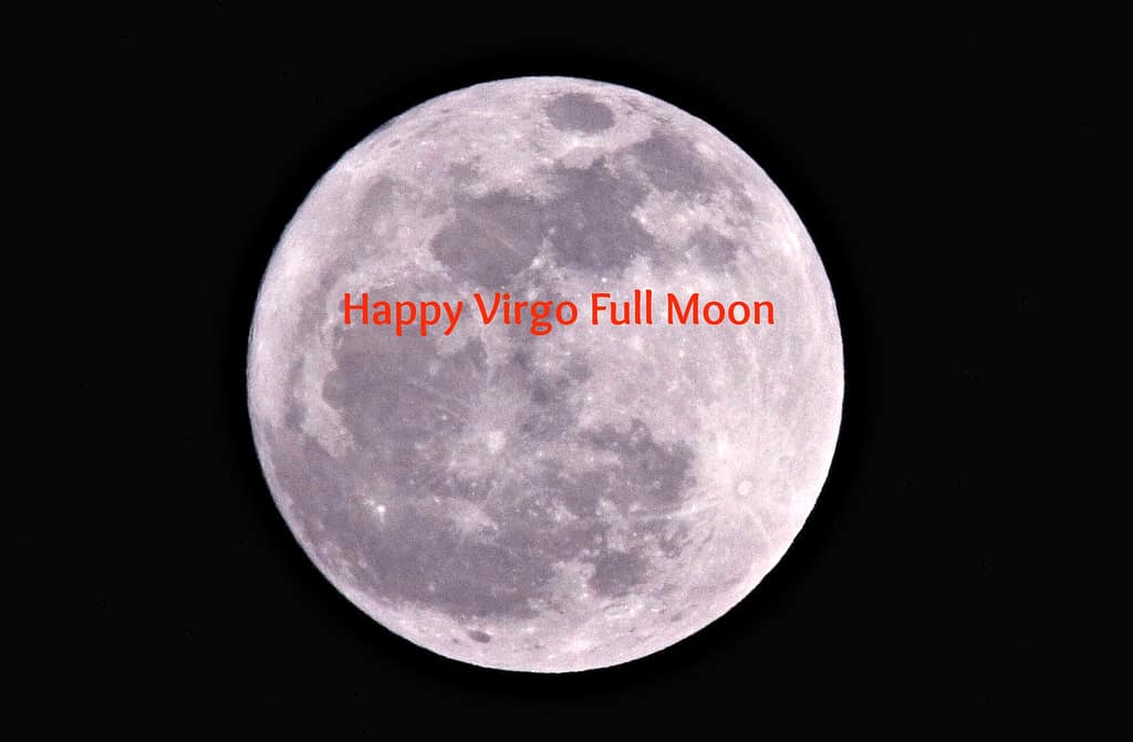Full moon with Happy Virgo Full Moon text