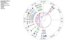Pisces New Moon event astrology chart