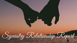 Synastry relationship report cover with linked pinkies