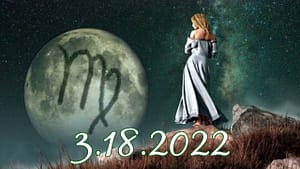 Woman on rock under Virgo moon, 3.18.2022