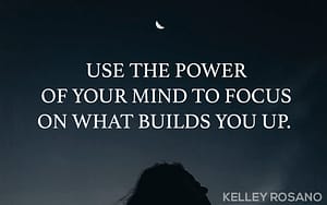 Silhouette beneath moon with motivational quote