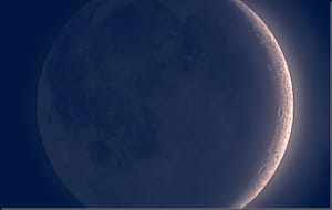 Crescent moon illuminated by earthshine