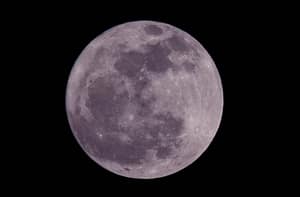 Close-up full moon with purple tint