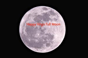 Full moon with Happy Virgo Full Moon text