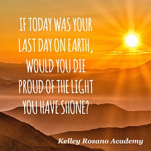 Sunrise over mountains with inspirational quote