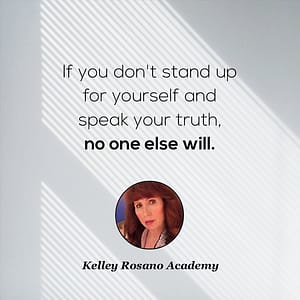 Motivational quote graphic with woman's portrait