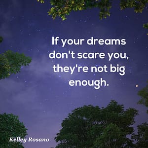 Starry sky with inspirational dream quote