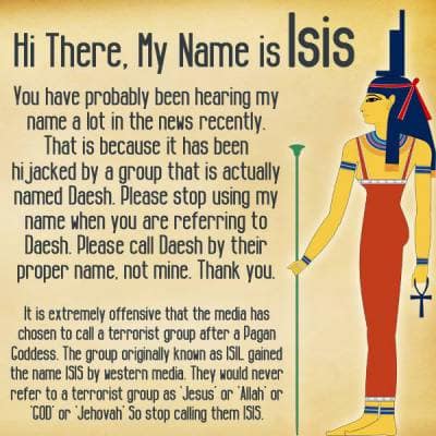 Poster urging stop using Isis name for terrorists