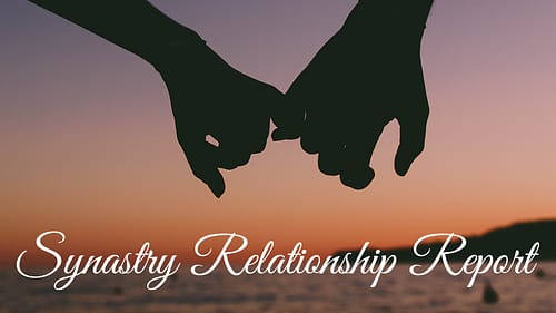 Synastry relationship report cover with linked pinkies